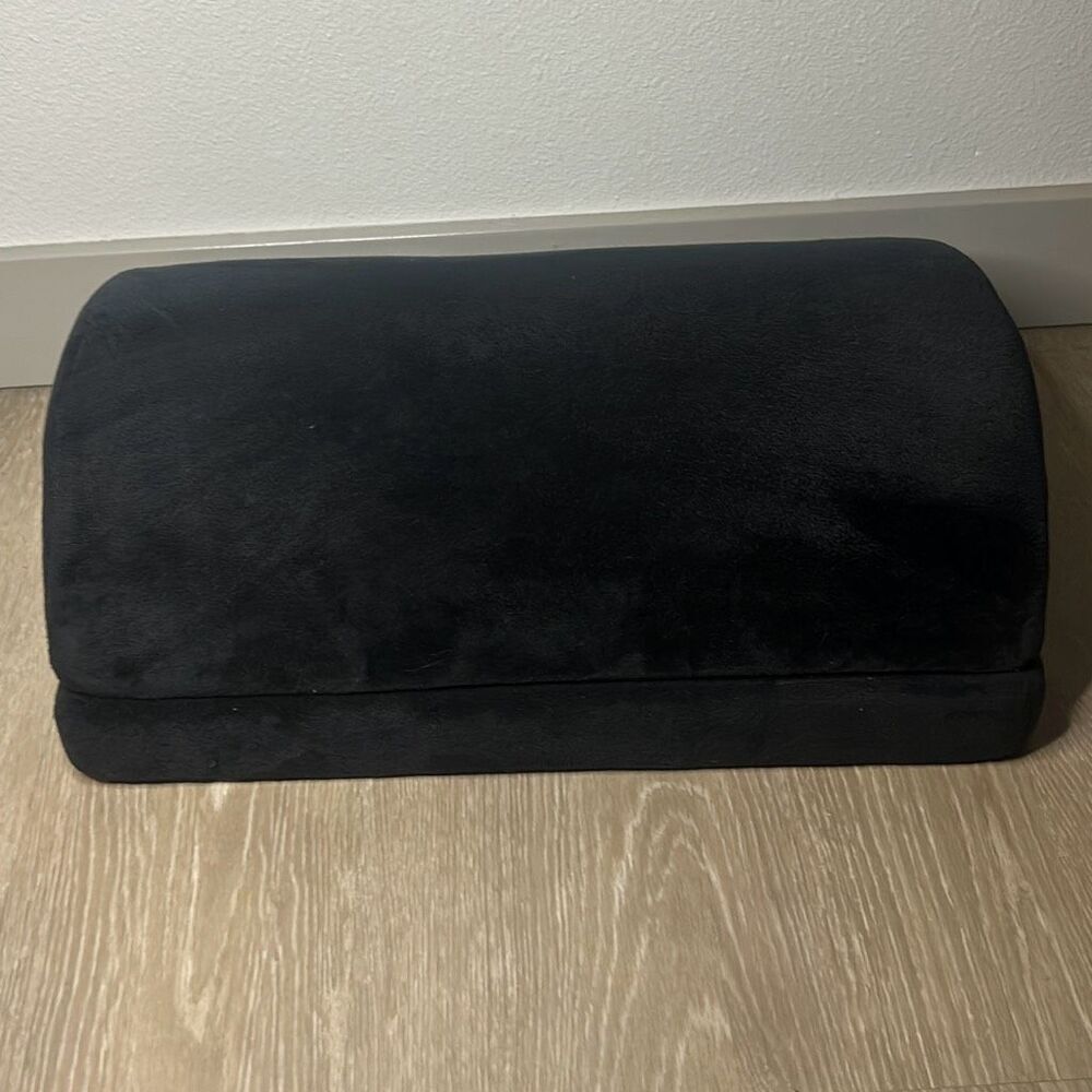 Ergo Foam Under Desk Foot Rest Black Velvet Adjustable High Density Foam New